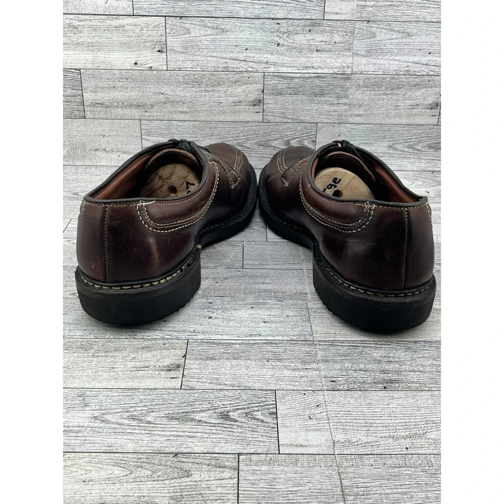 Allen Edmonds Wilbert Brown Leather Split Toe Derby Shoe Men 11D Handcrafted USA